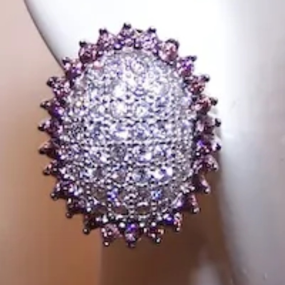 Sterling Silver Diamond Pierced Earrings - Posts with Clip Backs - Picture 4 of 8